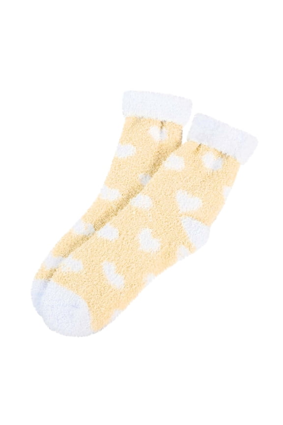 Womens Socks Women Warm Super Soft Plush Slipper Sock Winter Fluffy Microfiber Crew Socks Casual Home Sleeping Fuzzy Cozy Sock Yellow