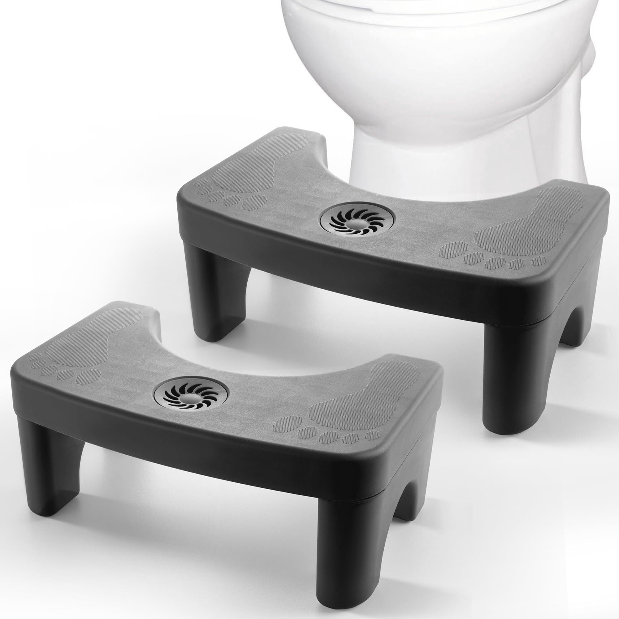 XIEZD 2 Pack Toilet Potty Stool,Squatting Poop Foot Stool, Plastic ...