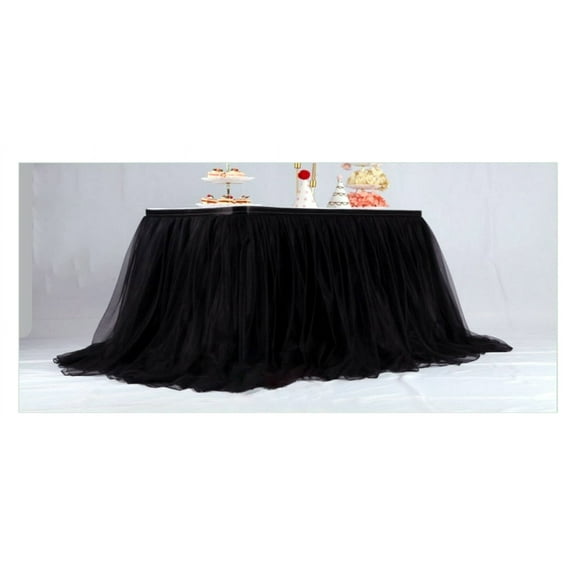 XIEZD Pink Table Skirts Birthday Tulle Table Skirting Wedding Party Tutu Tulle Table Skirt Shower Halloween Party Home Decor