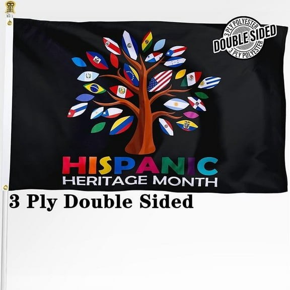 XIFAN Hispanic Heritage Month Flag 3x5 FT Outdoor, Assorted Spanish Speaking Tree Flags, Heavy Duty Polyester Latin American Countries Banner, Celebration Events Classroom Party Decoration