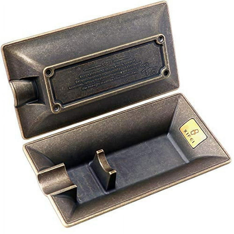 XIFEI Fashion Vintage Cigar Ashtray Bronze Color Household Cigar ashtrays  Single Slot Design (Bronze) 
