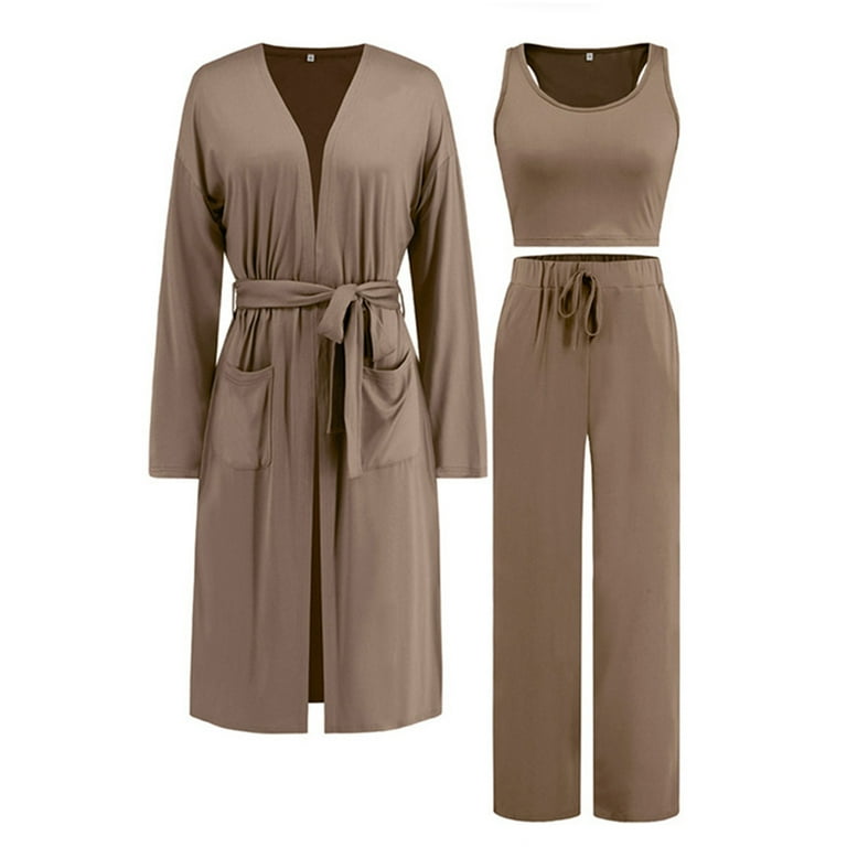 XIFHUI Womens Pant Suit Women’S Solid Color Vest + Long Sleeve 