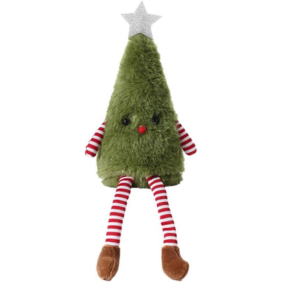 XIHAMA 1/2 Piece Christmas Doll Long Legs Plush Doll Ornaments Christmas Tree Doll Desktop Ornament with Long Striped Legs for Table Cabinets and Furniture