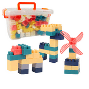 XIHAMA-100 Piece Classic Big Building Blocks Toy Bricks Set Compatible with All Major Brands Bulk Bricks Set for All Ages | Large Waffle Blocks, Educational Toys, Construction Toys