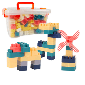XIHAMA-100 Piece Classic Big Building Blocks Toy Bricks Set Compatible with All Major Brands Bulk Bricks Set for All Ages | Large Waffle Blocks, Educational Toys, Construction Toys