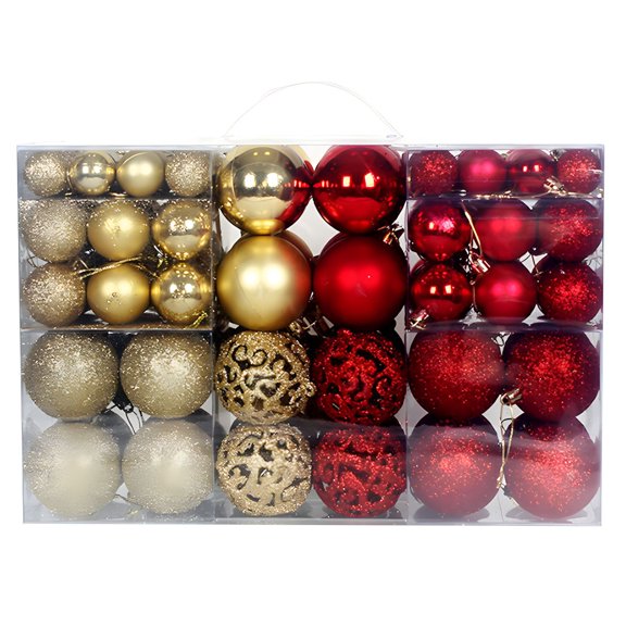 XIHAMA 100ct Christmas Balls Tree Ornaments, Shatterproof Christmas Decorations Set with Reusable Hand-held Gift Package for Holiday Xmas Tree Decor