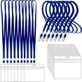 thumbnail image 1 of XIHAMA 10pcs Clear Plastic Horizontal Name Tag Badge ID Card Holder and 10pcs Black Lanyards (Lanyard with Clip) for ID Badge, 1 of 8