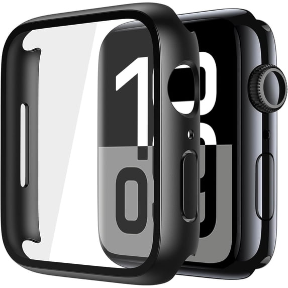 XIHAMA 2 Pack Tempered Glass Case Compatible for Apple Watch Series 10 (2024) 46mm, Hard PC Screen Protector Protection Ultra-Thin Lightweight Scratch-Resistant Cover for iWatch
