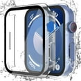 thumbnail image 1 of XIHAMA [2 Pack Waterproof Black Hard Case with Tempered Glass for Apple Watch Series 1 to 10 40/38/41/42/44/45/49mm, Ultra-Thin Rugged Protective Case for iWatch Screen Protector, 1 of 9