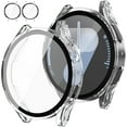 thumbnail image 1 of XIHAMA 2Pack Compatible for Galaxy Watch 7 2024 Screen Protector Case 44mm Accessories, Protective Face Cover for 44 mm, Hard Bumper Built-in Tempered Glass Film for Women Men, 1 of 7