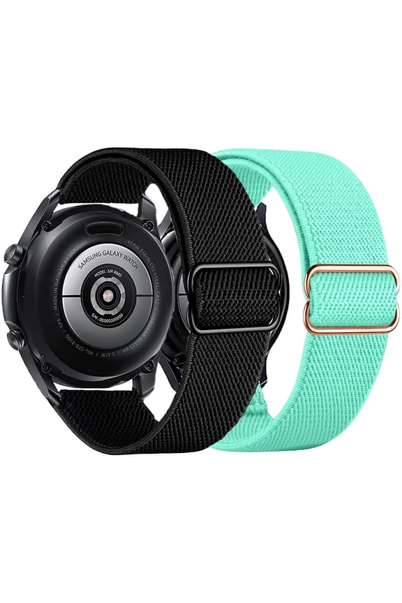 2Pack Nylon Bands Compatible with Galaxy Watch 7/6/5/4 44mm 40mm, Galaxy Watch FE/Watch 6 4 Classic 42mm 46mm 43mm 47mm/ Watch 5 Pro 45mm/Active 2, 20mm Stretchy Sport Band