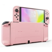 XIHAMA 3 in 1 Case for Nintendo Switch OLED, Clear Dockable Shell Compatible with Switch OLED and Joycon Controller, Comfort Grip Case with Shock-Absorption and Anti-Scratch Design