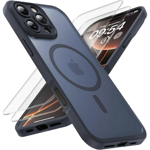 XIHAMA 3 in 1 Magnetic for iPhone 16 Pro Case, Upgraded Full Camera Protection, Compatible with Magsafe, 16FT Drop Protection, Translucent Matte Back Bumper Phone Cover 6.3-Inch