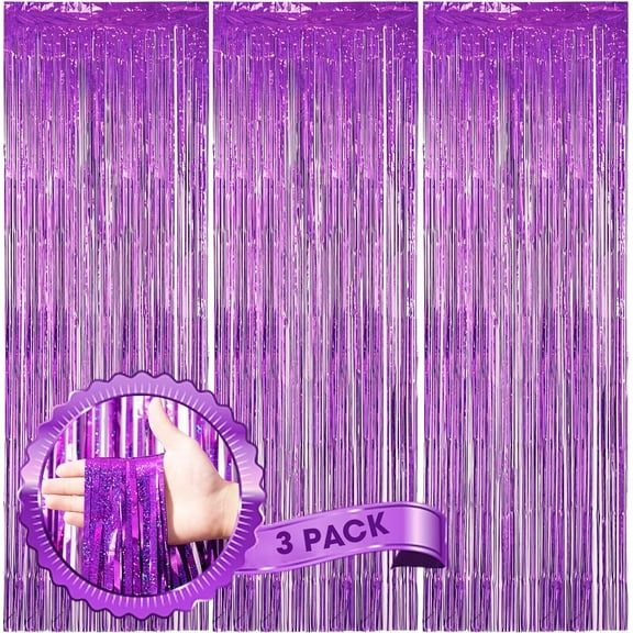 XIHAMA 3 Pack 3.3x8.2 Feet Gold Foil Fringe Backdrop Curtains, Tinsel Streamers Birthday Party Decorations, Fringe Backdrop for Graduation, Baby Shower, Gender Reveal, Disco Party