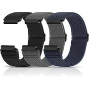 XIHAMA 3 Pack Compatible with 18mm 19mm 20mm 22mm Watch Bands Quick Release Replacement Wristband, Adjustable Stretchy Nylon Solo Loop Straps Fabric Braided Sport Elastic Bands for Men Women