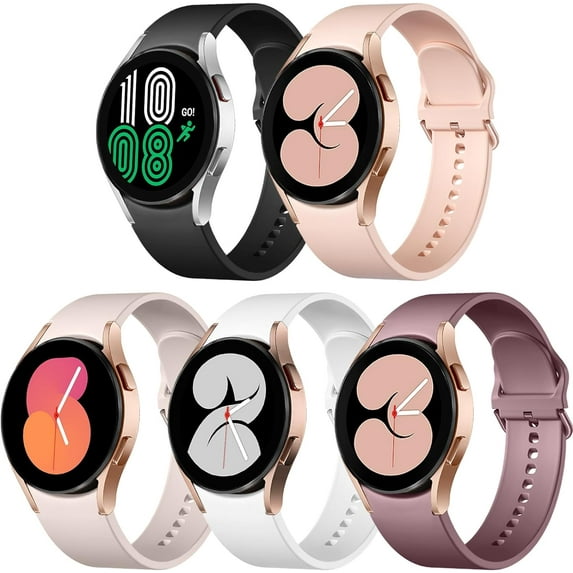 XIHAMA 5 Pack Bands Compatible with Galaxy Watch 7 6 5 4 Band 40mm 44mm/ Galaxy Watch 6 4 Classic Band 43mm 47mm 46mm 42mm/Watch 5 pro 45mm,Active 2 Band, 20mm Band Soft Silicone Sport Band Women Men