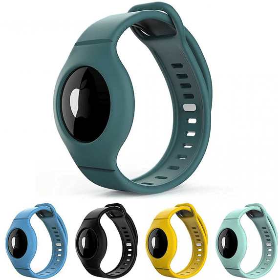 XIHAMA [5 Pack] Wristband for Airtag, Silicone Airtag Bracelet for Kids, Aairtag Watch Band for Kids Toddler Baby Children Elders, Colorful Waterproof Wristband Compatible with Apple AirTag 2021