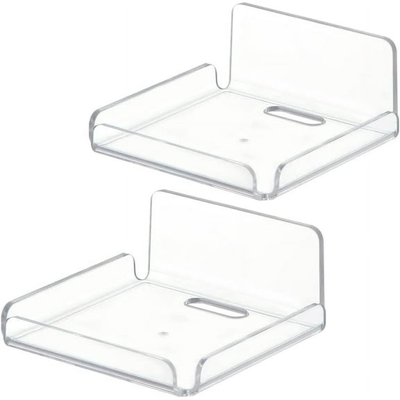 XIHAMA  Acrylic Floating Small Wall Shelves,Mini Wall Mounted Hanging Display Shelves, Universal Adhesive Shelf Easy To Install No Drill,For Security Cameras, Baby Monitors, Smart Speaker (2pcs)