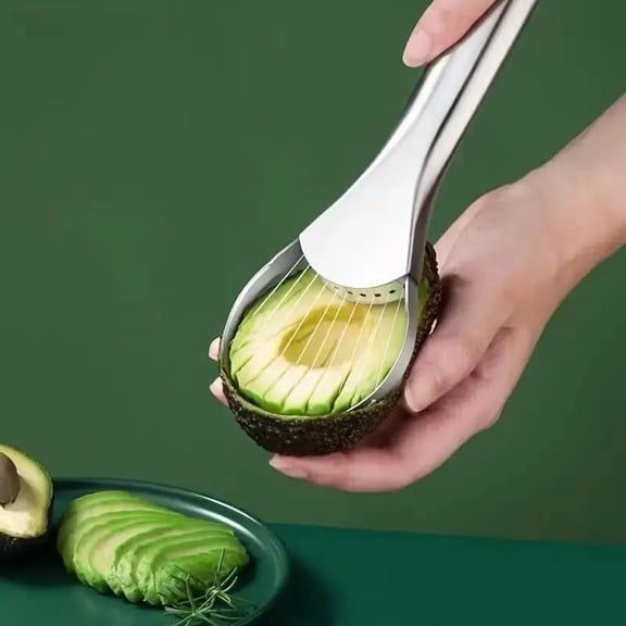 XIHAMA Avocado Tool - 1 piece, Potato Masher/Pit Extractor with Green Plastic Handle and Stainless Steel Blade - Green
