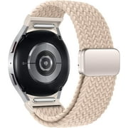 Bands for Samsung Galaxy Watch 7 6 5 4 FE 40mm 44mm/6 Classic 43mm 47mm/4 Classic 42mm 46mm/5 Pro 45mm,One Click Attachment,No Gap Magnetic Fabric Braided Strap