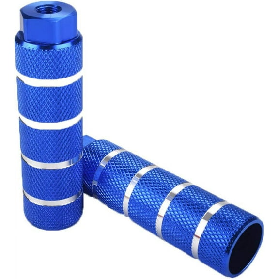 XIHAMA Bike Pegs Anti-Skid Lead Foot Bicycle Pegs Aluminum Alloy BMX Pegs for Mountain Bike Cycling Rear Stunt Pegs Fit 3/8 inch Axles 26T, Blue