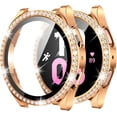 thumbnail image 1 of XIHAMA Bling Case Designed for Samsung Galaxy Watch FE 5 4 Screen Protector 40/44mm Accessories - Glitter Diamond Protective Face Cover with Tempered Glass Film, 1 of 7