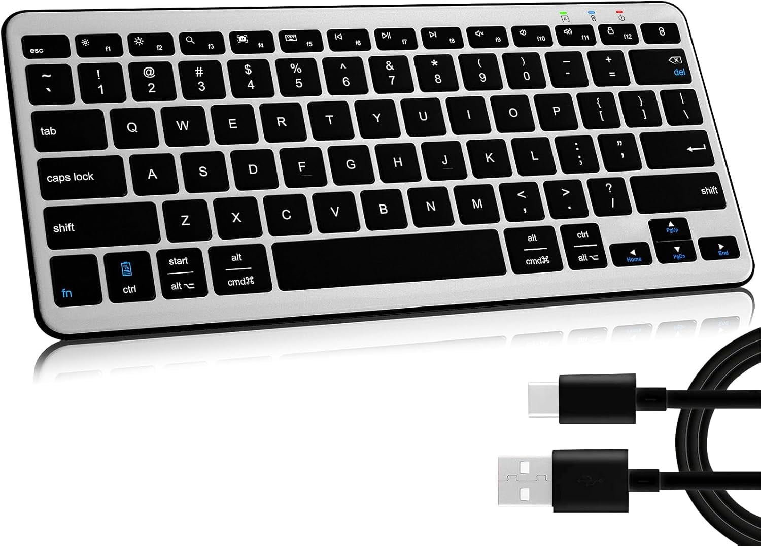 XIHAMA Bluetooth Keyboard, Ultra-Slim Wireless Keyboard for iPad, Rechargeable Ergonomic Computer Keyboard for iOS, Android, Windows PC Tablets Phone