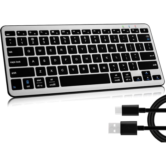 XIHAMA Bluetooth Keyboard, Ultra-Slim Wireless Keyboard for iPad, Rechargeable Ergonomic Computer Keyboard for iOS, Android, Windows PC Tablets Phone