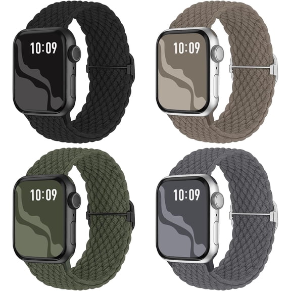 XIHAMA Braided Stretchy Solo Loop Compatible for Apple Watch Band 38mm 40mm 41mm 42mm 44mm 45mm 46mm 49mm for Women Men, Nylon Elastic Straps Wristbands for iWatch Series 10 9 8 7 6 SE 5 4 3 Ultra
