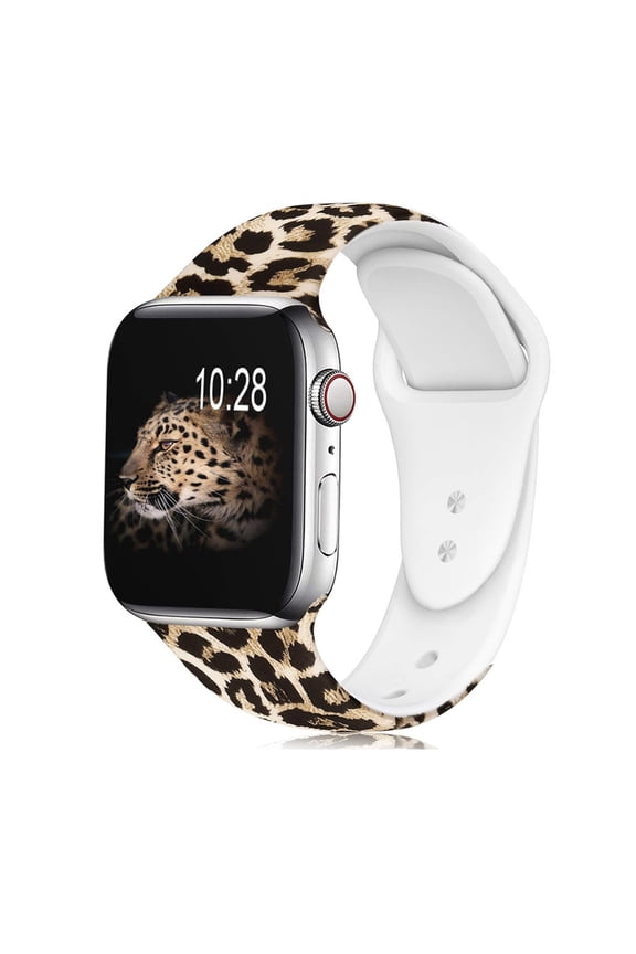 Cheetah Band Compatible for Apple Watch Bands 40mm 38mm 41mm iWatch Bands SE Series 9 8 Series 7 6 5 4 3 2 1 Leopard Band for Women Men,Silicone Fadeless Pattern Printed Bands