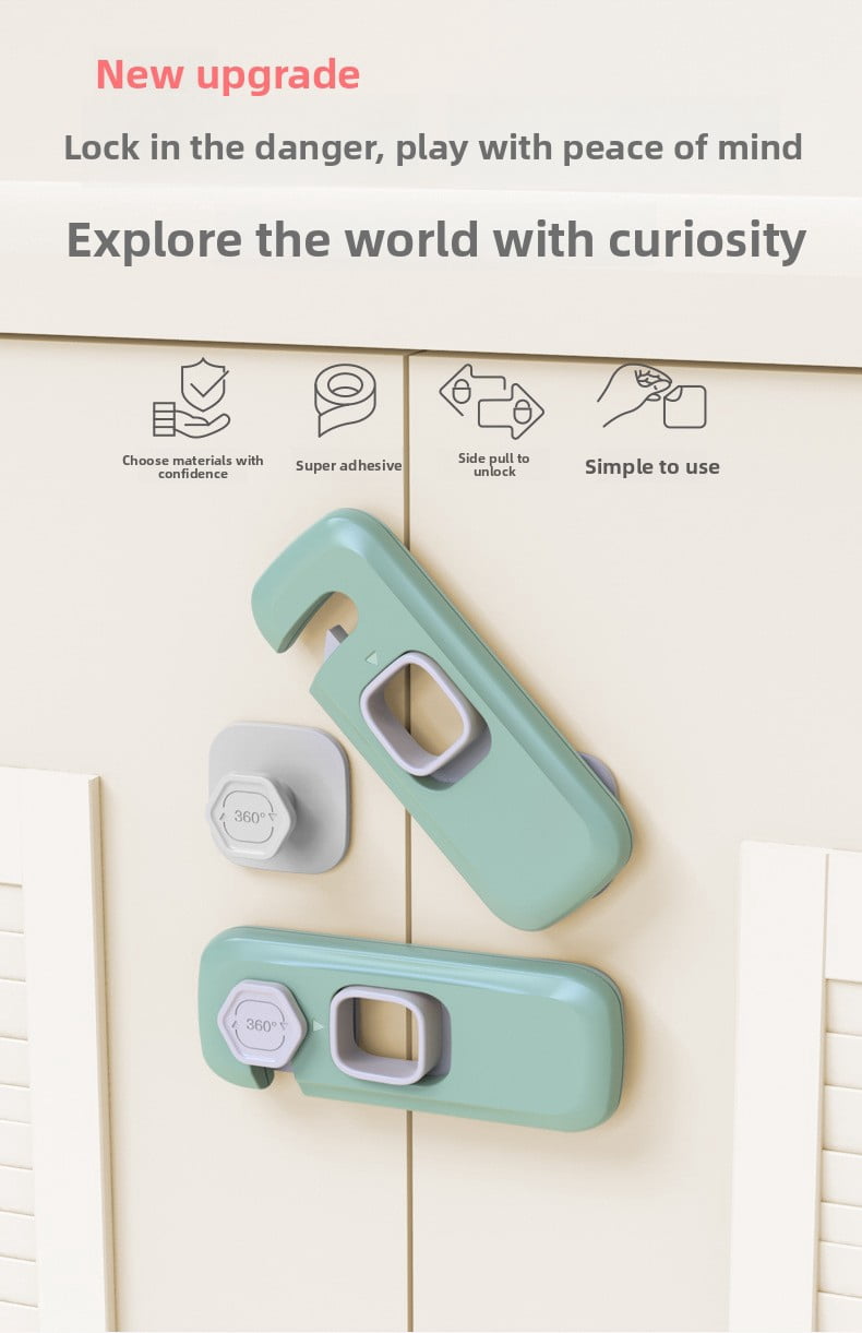 XIHAMA Child safety lock - 5 pieces, Light grey, anti-pinch drawer/fridge cabinet