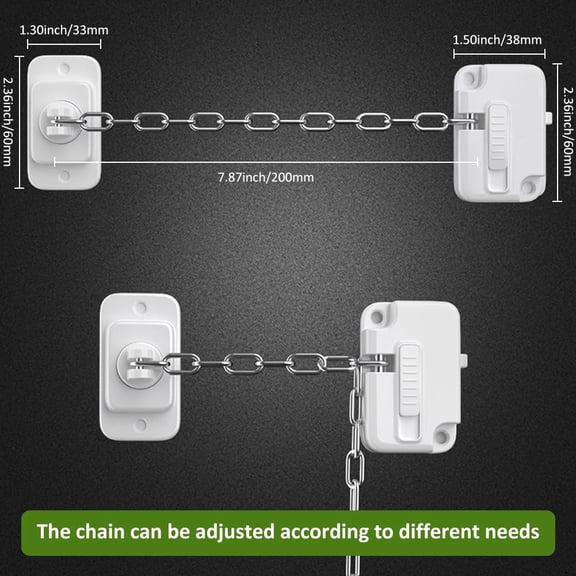 XIHAMA Childproof window lock - 1 set, Fridge door lock restrictor, home safety limiter - White