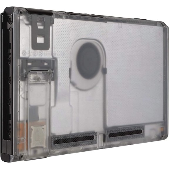 XIHAMA Clear Atomic Purple Console Back Plate DIY Replacement Housing Shell Case for Nintendo Switch Console with Kickstand – JoyCon Shell NOT Included