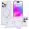 thumbnail image 1 of XIHAMA Compatible with iPhone 14 Pro Max Case with Invisible Magnetic O-Ring Stand Military-Grade Translucent Case for iPhone 14 ProMax 6.7" [Compatible with MagSafe] [Great Grip Feeling], 1 of 9