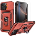 thumbnail image 1 of XIHAMA Compatible for iPhone 16 Pro Max Case with Screen Protector, Slide Camera Cover Protective Phone Case with Ring Stand, Heavy Duty Shockproof Rugged Bumper for iPhone 16 Promax Accessories, 1 of 8