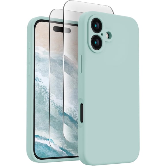 XIHAMA Designed for iPhone 16 Case, Silicone Upgraded [Camera Protection] Phone Case with [2 Screen Protectors], Soft Anti-Scratch Microfiber Lining Inside, 6.1 inch