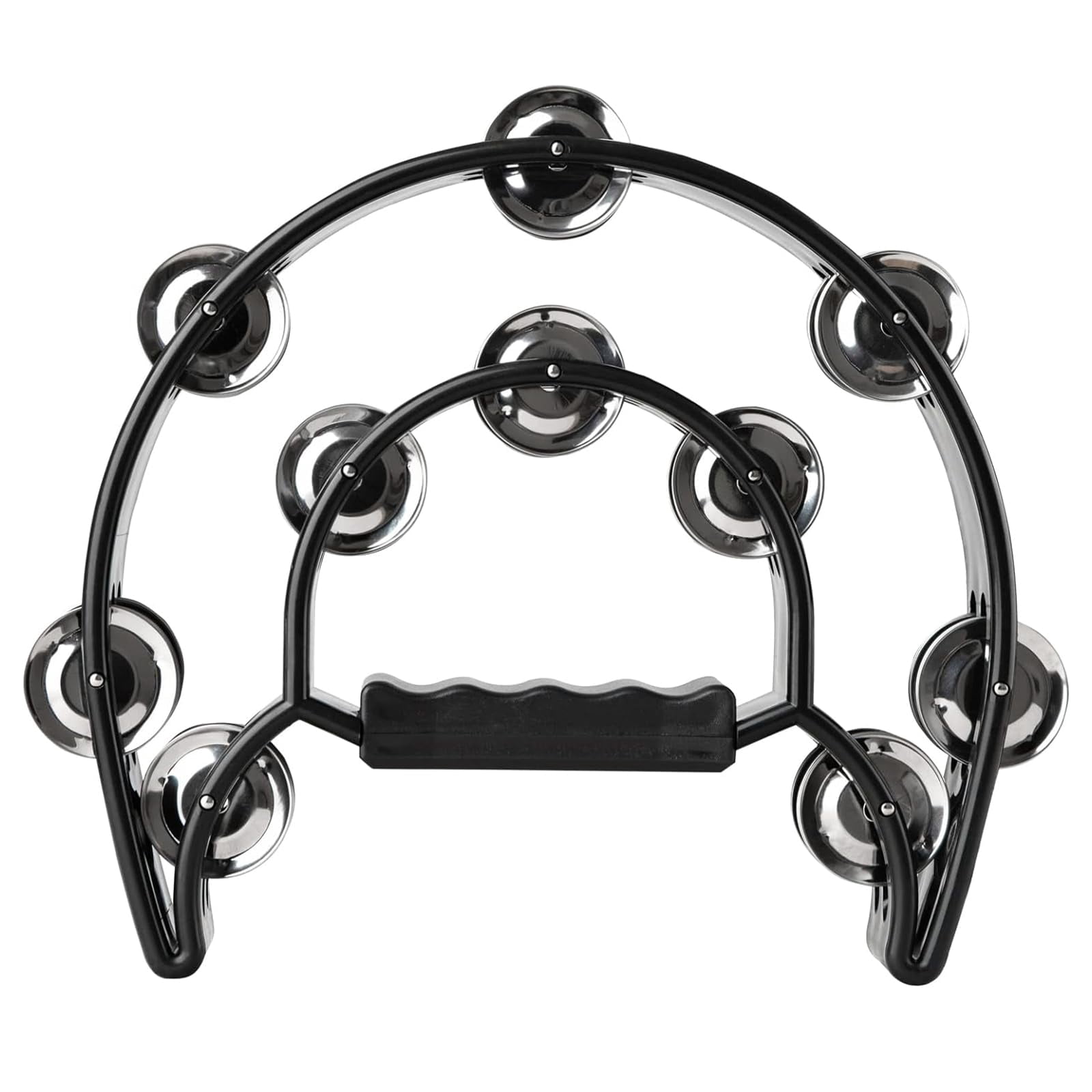 XIHAMA Double-row hand tambourine - 1 piece, half-moon shape, instrument for parties and KTV