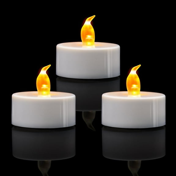 XIHAMA Flameless LED Tea Light Candles: 12 Pack Battery - Powered Fake Candles,Batteries Included,Unscented,for Seasonal & Festival Celebration,Warm Yellow Light,Replicate The Flicker of A Real Candle
