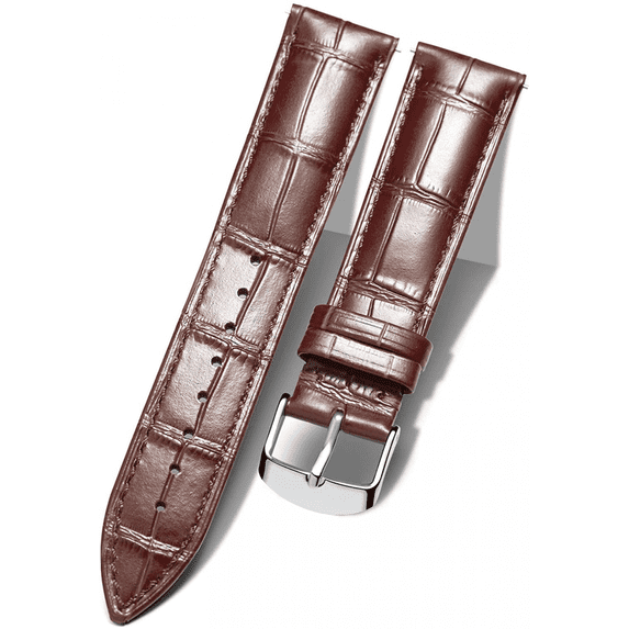 XIHAMA Genuine Leather Replacement Watch Band Multicolor Waterproof for Men Women, Brown (22mm)