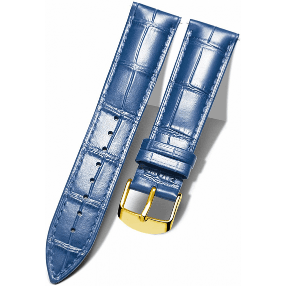 XIHAMA Genuine Leather Replacement Watch Band Multicolor Waterproof for Men Women, G-Blue (19mm)