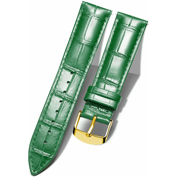 XIHAMA Genuine Leather Replacement Watch Band Multicolor Waterproof for Men Women, G-Green (12mm)
