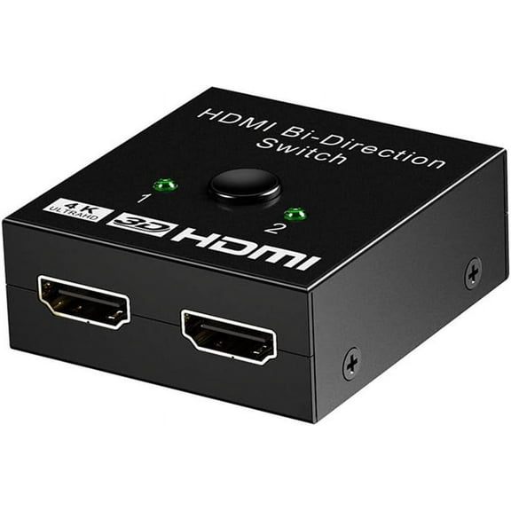 XIHAMA-HDMI Splitter, Aluminum HDMI Switch Bi-direction 1 In 2 Out or 2 Input to 1 Output Manual Support 4K 3D 1080P Compatible with Xbox, PS4, PS3, Roku, Blu-Ray, DVD, HDTV