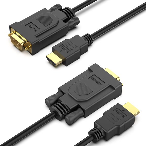 XIHAMA HDMI to VGA Cable, Uni-Directional HDMI (Source) to VGA (Display) Cable (Male to Male) Compatible for Computer, Desktop, Laptop, PC, Monitor, Projector, HDTV