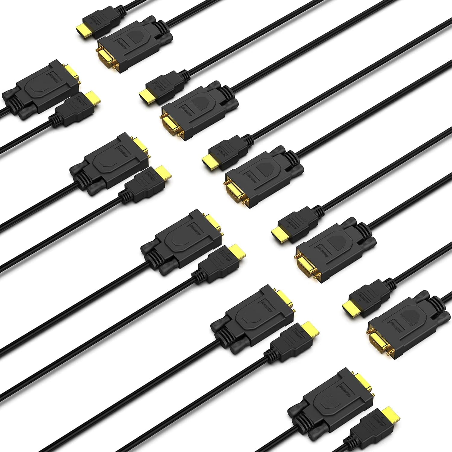 XIHAMA HDMI to VGA Cable, Uni-Directional HDMI (Source) to VGA (Display) Cable (Male to Male) Compatible for Computer, Desktop, Laptop, PC, Monitor, Projector, HDTV
