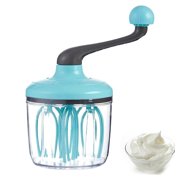 XIHAMA Hand-crank kitchen mixer - 1 piece, whisk for cream, eggs, and household cooking - White