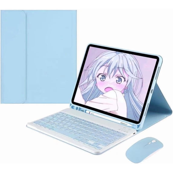 XIHAMA Keyboard Case Mouse for Galaxy Tab S9+ / S9 FE+ / S8+ / S7+ / S7 FE 12.4 inch, Detachable Cute Color Keyboard Case Support S Pen Charging