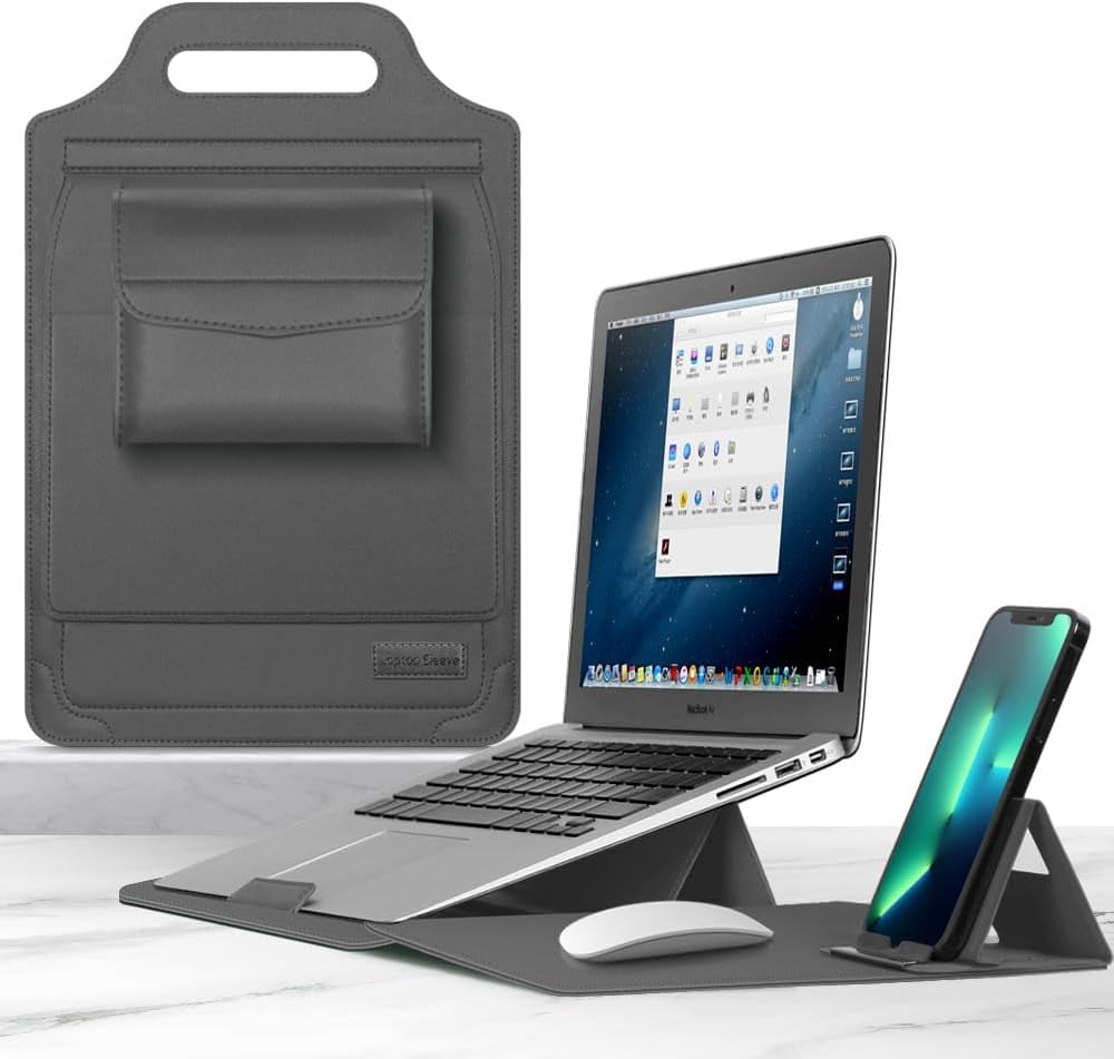 XIHAMA Laptop Case, 12 / 13 / 15.6 Inches, Compatible with Many Models, Sleeve Case, Foldable, Stand Function, Storage Pouch, Lightweight, Thin, Scratch-Resistant, Shockproof, Handbag