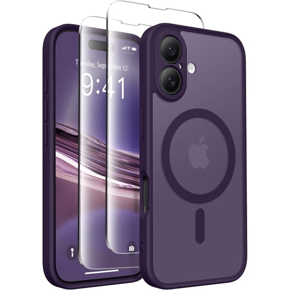 XIHAMA Magnetic Compatible with iPhone 16 Case, Upgraded [Full Camera Protection] [Compatible with MagSafe] Protective Translucent Matte Women Girl Phone Case Cover