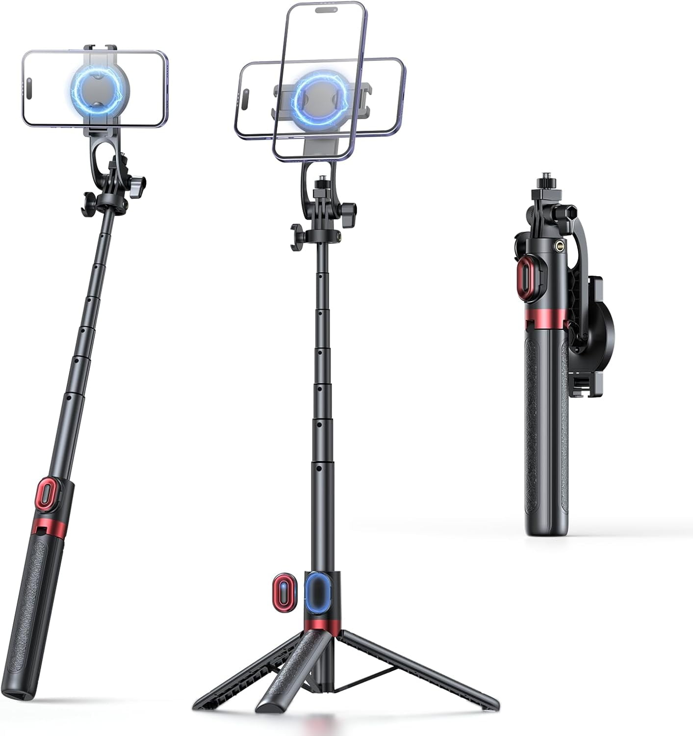 XIHAMA Magnetic Tripod Compatible with iPhone and Android,Samsung Phones,51" Selfie Stick Tripod Mount with Remote,Portable Phone Selfie Stick Stand for Photo,Video Recording,Travel,Filming