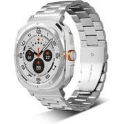 XIHAMA Metal Band for Samsung Galaxy Watch Ultra, Premium Stainless Steel Metal Replacement Adjustable Watch Bands Strap Compatible with Samsung Galaxy Watch 7 Ultra 47mm2024 Men Women